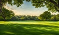 Wide lawn with meticulous green trims Royalty Free Stock Photo