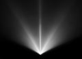 Wide lens projector with black and white light beam for movie and cinema at night . smoke texture spotlight . screening for