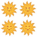 Wide Maslenitsa card with emotions of sun