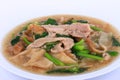 Wide Noodles in a Creamy Gravy Sauce : chinese and thai style food. in thai language call is Rad Na Royalty Free Stock Photo