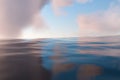 The wide ocean with sunshine going through the clouds, 3d rendering Royalty Free Stock Photo