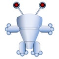 With wide open arms of the little white robot.Modern realistic robots. Vector illustration. Cybernetic nano assistants. Futuristic Royalty Free Stock Photo