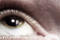 Wide open eye looking upwards Royalty Free Stock Photo
