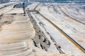 Wide open pit landscape by digging in Hambach mine, Germany
