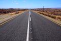 Wide open road in an arid landscape