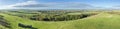 Wide panorama from Burton Dassett Hills on a bright autumnal day Royalty Free Stock Photo