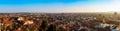 Wide panorama of Graz City from castle hill Schlossberg, Travel destination Royalty Free Stock Photo