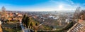 Wide panorama of Graz City from castle hill Schlossberg, Travel destination Royalty Free Stock Photo