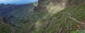 Iconic Teno mountains curved mountain road to Maska Royalty Free Stock Photo