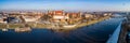 Wide Panorama of Krakow, Poland, Wawel and Vistula river Royalty Free Stock Photo