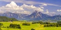 Wide panorama landscape in Bavaria Royalty Free Stock Photo