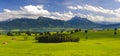 Wide panorama landscape in Bavaria Royalty Free Stock Photo