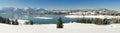 Wide panorama landscape in Bavaria at winter