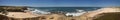 Wide panorama of Malhao beach near Vila Nova de Milfontes Royalty Free Stock Photo