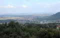 wide panorama of Padan Plain in Italy