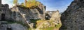 Wide panorama picture of a castle ruin in Styria, Austria Royalty Free Stock Photo