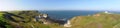 Wide panorama of sea and cliffs in Flamborough, UK Royalty Free Stock Photo