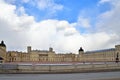 Wide panorama under clouds of the Grand Palace in Gatchina Royalty Free Stock Photo