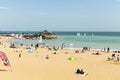 Wide panoramic coastal view of Broadstairs beach in Kent, England