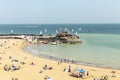 Wide panoramic coastal view of Broadstairs beach in Kent, England