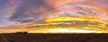 Panoramic Landscape Prairie Grass Dramatic Multi Colored Sunset Sky Nose Hill Calgary Alberta Royalty Free Stock Photo