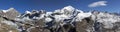 Wide Panoramic Landscape Nepal Himalaya Mountains Annapurna Circuit Hiking Trek Royalty Free Stock Photo