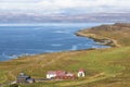 Wide panoramic view, fjord in west fjords region, Iceland