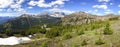 Panoramic Landscape Lake Louise Ski Hill Area Chairlift Station Alberta Canadian Rocky Mountains Summertime Royalty Free Stock Photo