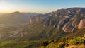 Mallos of Riglos at dusk from top of the mountain Royalty Free Stock Photo