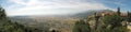 Wide, panoramic view of Meteora, Greece Royalty Free Stock Photo