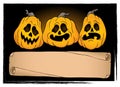 Wide parchment and Halloween pumpkins 3