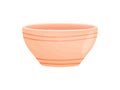 Wide pink flower pot in the shape of a bowl. Vector illustration on white background.