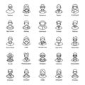 Collection of Professional and Business Avatars In line Style