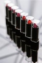 Wide range women`s lipsticks makeup artist Royalty Free Stock Photo