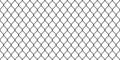 Wide realistic dark gray metal chain link fence isolated on white Royalty Free Stock Photo