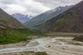 The wide river bed of the Chandra Bhaga river Royalty Free Stock Photo