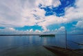 A wide river Subarnarekha having a splendor view in Kolaghat, Purba Medinipur district, West Bengal.