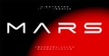 Wide rounded alphabet, geometric softened letters, minimalistic futuristic font for space traveling branding, science