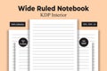 Wide Ruled Notebook KDP Interior Low and No Content Book