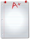 Wide Ruled Notebook Paper Pages Tacks & Grade Royalty Free Stock Photo