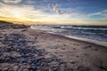 Rocky Lake Superior Beach Sunset Horizon Royalty Free Stock Photo