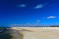 Wide sandy beaches on Tavira Island, Portugal