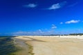 Wide sandy beaches on Tavira Island, Portugal