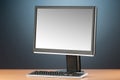 Wide screen computer monitor against background Royalty Free Stock Photo