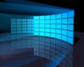 Wide screen monitor panel walls Royalty Free Stock Photo