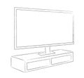 Wide screen. Monitor. Plasma TV. Vector illustration