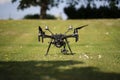 DJI M210 RTK on green grass Royalty Free Stock Photo