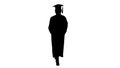 Serious African American female graduate walking with diploma, A