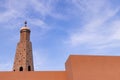 Wide shot of historic memorial fateh burj with red walls under blue sky. historic concept Royalty Free Stock Photo