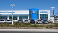 Wide shot of Honda dealership